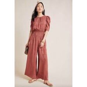 Anthropologie Current Air Terracotta Jumpsuit